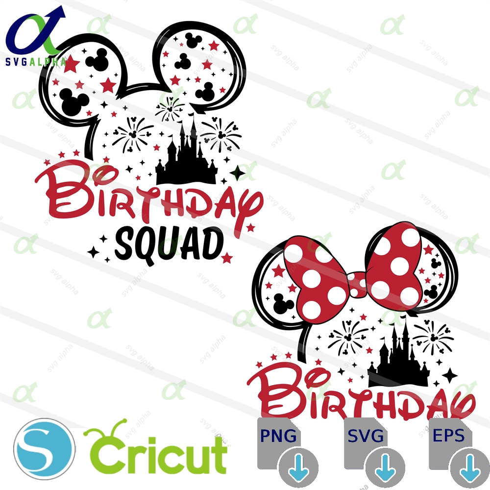 Bundle Birthday Squad SVG, Happy Birthday SVG, Family Vacation SVG, Vacay Mode SVG, Magical Kingdom SVG